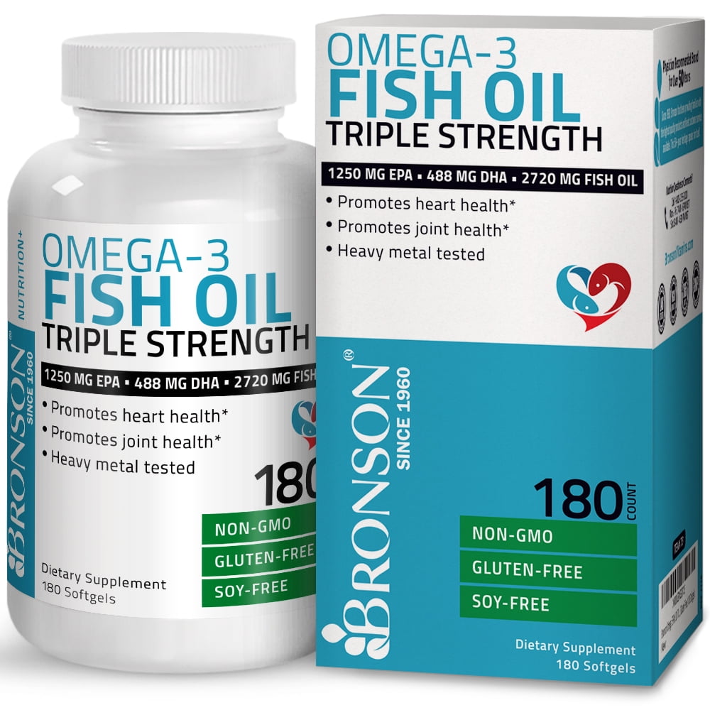 Omega 3 Fish Oil Triple Strength 2720 mg - High EPA 1250 mg DHA 488 mg