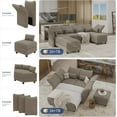 thumbnail image 2 of LLappuil 102" Modular Sectional Sofa, 6 Seat Modular Sectional Sofa with 1 Storage Ottoman, 25.6“ Seat Deep Sofa Brown, 2 of 8