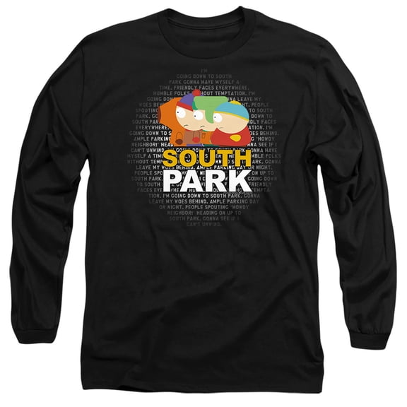 South Park Lyrics Unisex Adult Long-Sleeve T Shirt,Lyrics, Large