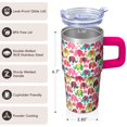 thumbnail image 3 of 20oz elephant Tumbler with Handle User Friendly Home Cup elephant Lover Gift Great Graduation New Year Gift for elephant Fans Women and Men, 3 of 6