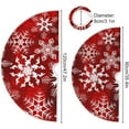 thumbnail image 4 of SPXUBZ Christmas Tree Skirt Red Snowflakes Large Xmas Decorations Burlap Red Stitch Tree Skirt for 4 ft Tree 36 inch, 4 of 5