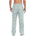 thumbnail image 2 of Men's Sleep Pants Lightweight Pjs Sleepwear Comfortable Lounge Pants Bottom Pants with Pocket Pastel Mint Green Leaves, 2 of 7
