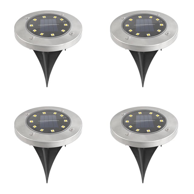 4PCS luz subterránea solar-10LED bombilla de luz blanca cálida MFZFUKR CPB-US-DYP492-12