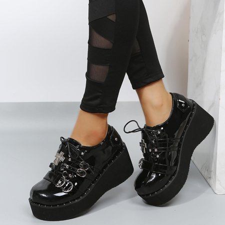 

Homadles Women s Wedges Ankle Boots on Sale- Platform Casual Boots Black Size 7.5