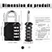 thumbnail image 4 of Candado de código de 4 dígitos, candado de combinación impermeable de aleación de zinc, candado de casillero de código a prueba de herrumbre para armario, gimnasio, garaje, caja de herramientas (negr TUNC Sencillez, 4 of 5