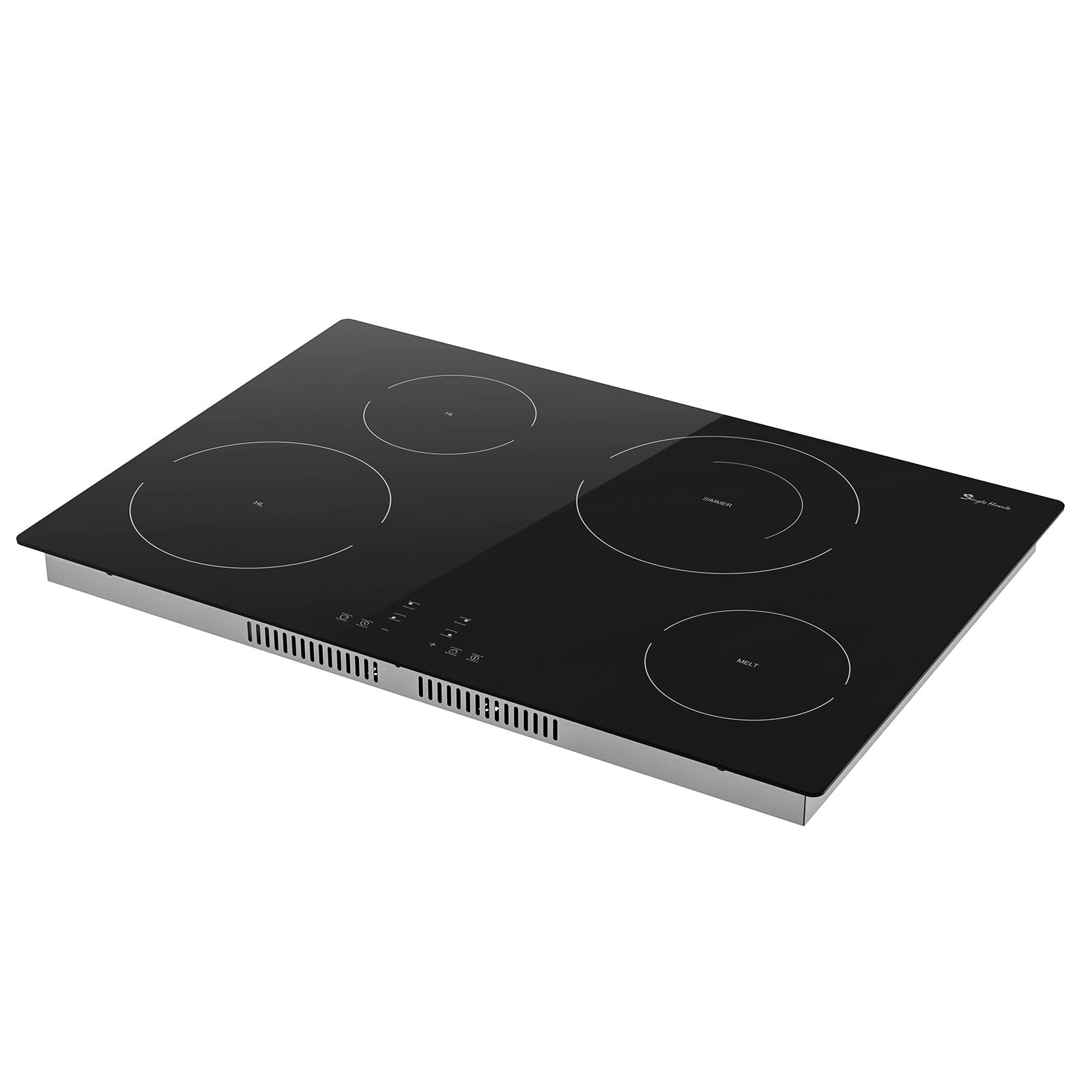 GIONIEN 30 Inch Electric Cooktop, 4 Burner Built-in Ceramic Glass Stove, Touch Control, 9 Power Levels, Child Lock, Timer, Overheat Protection, 220~240V Drop-in Electric Stove Top