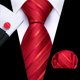 thumbnail image 3 of Set de corbatas Barry.Wang de seda a rayas, 150 cm, con gemelos, 3 of 8