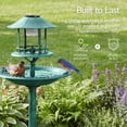 thumbnail image 5 of Best Choice Products Solar Outdoor Bird Bath Pedestal Fountain Garden Decoration w/ Fillable Planter Base - Green, 5 of 8
