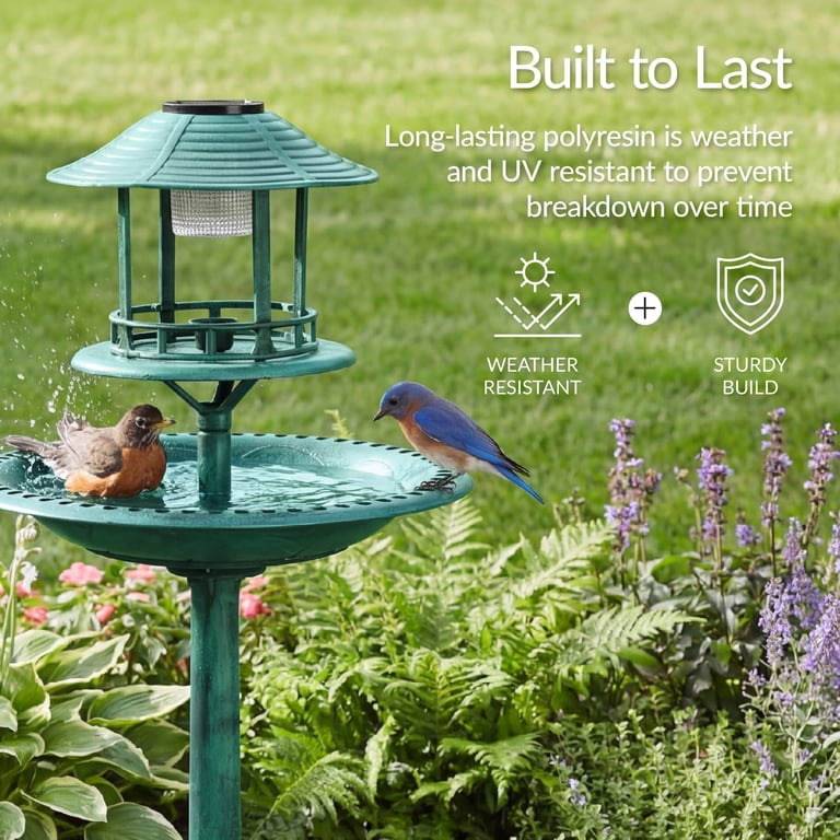 Best Choice Products Solar Bird Bath Fountain, Green photo 4