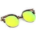 thumbnail image 4 of sunglassLA - Round Half-Frame Cutout Color Mirror Flat Lens Cat Eye Sunglasses - 56mm, 4 of 4