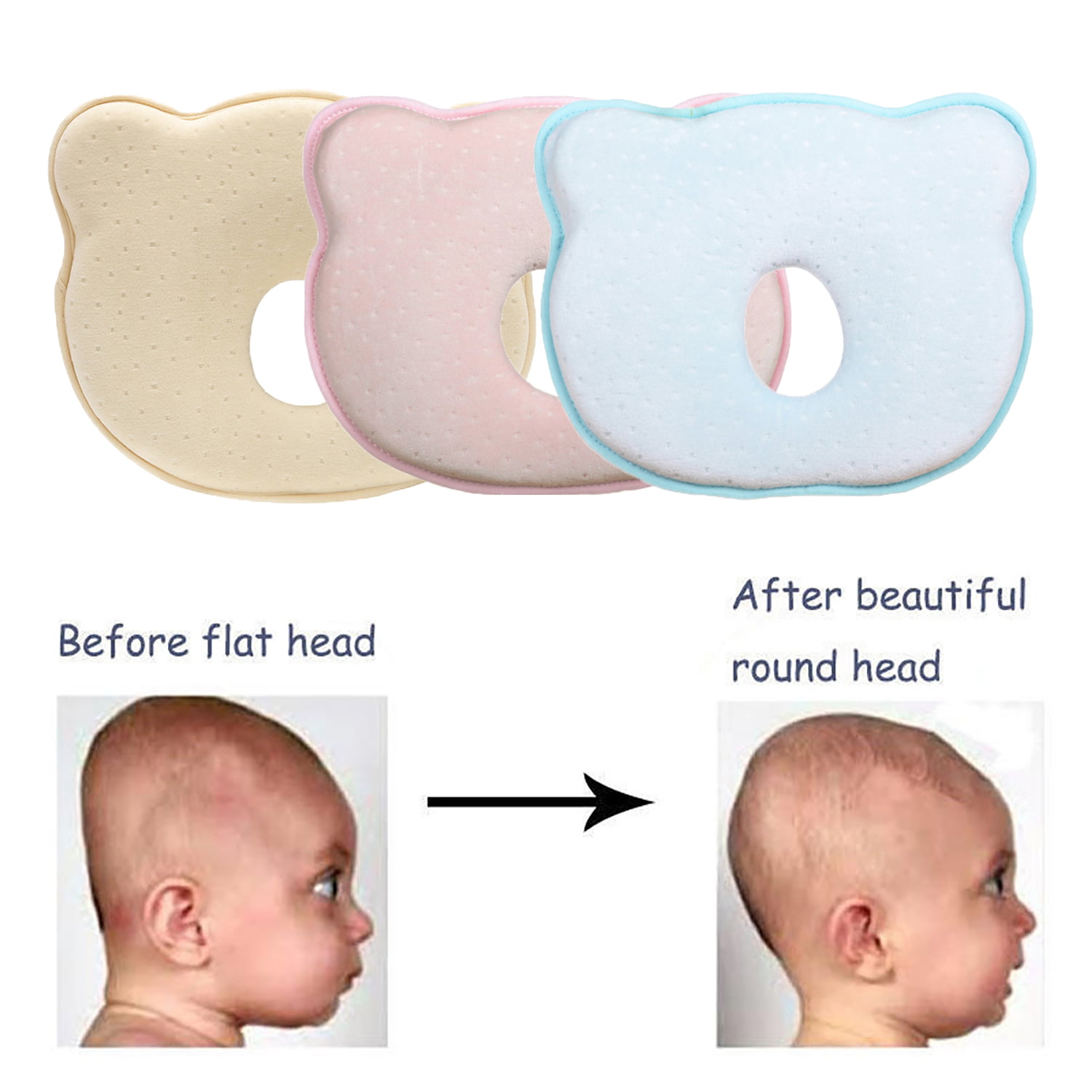 Newborn Baby Pillow Head Protection Cute Cushion Baby Bedding Infant Pillow 