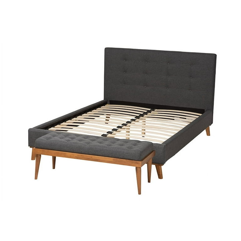 Baxton Studio Valencia Mid-Century Modern Dark Grey Fabric Upholstered Full Size 2-Piece Bedroom Set Baxton Studio Valencia Mid-Century Modern Dark Grey Fabric Upholstered Full Size 2-Piece Bedroom Set