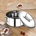 thumbnail image 5 of Ramiter avec Couvercle Poêle en Acier Inoxydable avec Poignée 1.5 Grande Capacité Fabricant de Flanera Portable Fabricant de Gâteaux Ronds pour Fromage Gâteau Chocolat Ensemble de Cuiseur à Cupcakes, 5 of 5