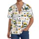 thumbnail image 1 of Fotbe Transportation Cartoon Camisa Estampada de Manga Corta para Hombre, Casual de Verano, Estilo Playero, Sin Arrugas-XX-Large, 1 of 5