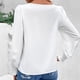 thumbnail image 5 of Sentuca Tops para mujer, camisas casuales de manga larga, cuello redondo, blusas sueltas, blanco L, 5 of 5