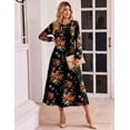 thumbnail image 4 of Zeagoo Fall Dresses for Women Long Sleeve Midi Dress Casual A Line Dresses Pleated Flare Dress with Pockets, 4 of 6