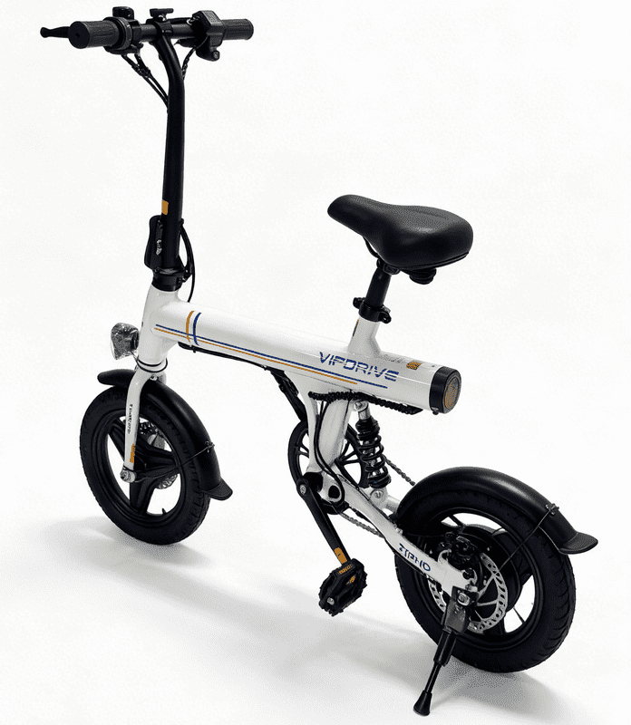 VIPDRIVE Electric Bike, 14" Folding EBike for Adults, 500W Peak Motor, 36V 7.8Ah Battery, 20MPH City Commuter E-Bike, Mini Ebike, LCD Display, UL2849