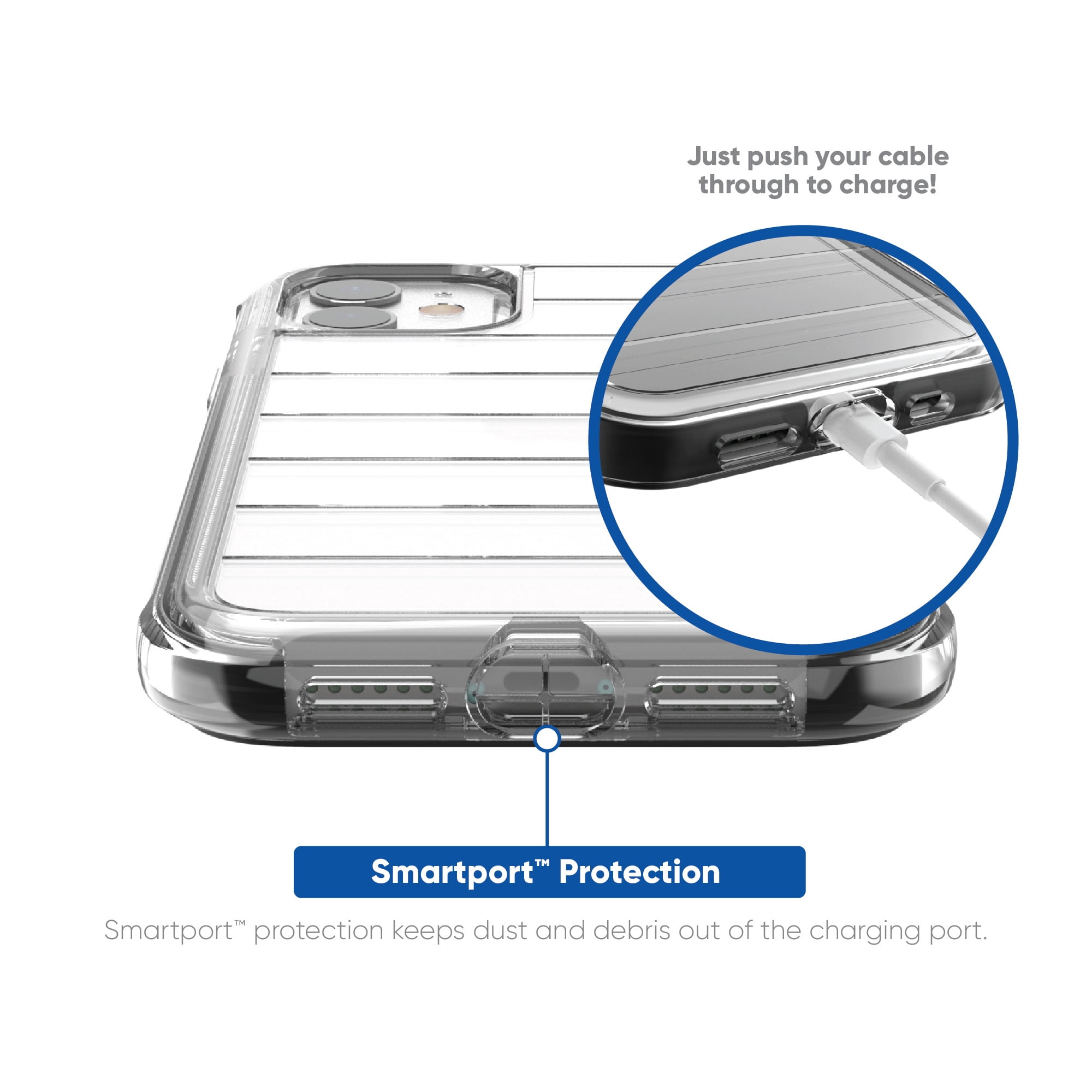onn Slim Rugged Phone Case for iPhone 11/iPhone XR, Clear