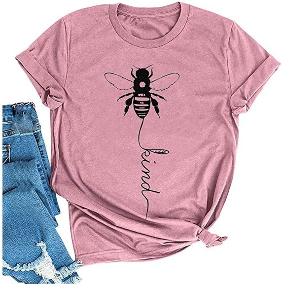 YourTops Women Bee Kind T-Shirt Graphic Shirt