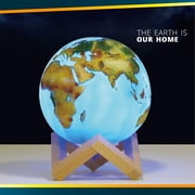 Himalayan Glow 3D Printed Earth Lamp with Wooden Stand, Compatible with Galaxy & Moon Lamp
