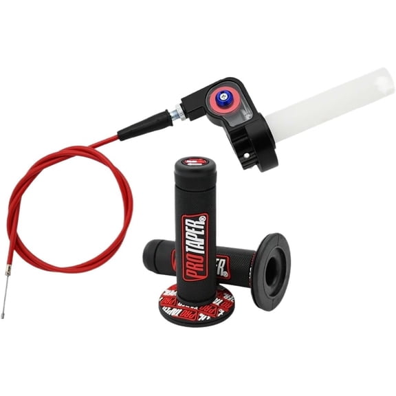 7/8Inch-22mm Twist Throttle Handle Grip with Cable, Twist Throttle Cable Accelerator Handle Grip Kit, Replacement for 50-250CC 4-Stroke Dirt Bike Mini Bike