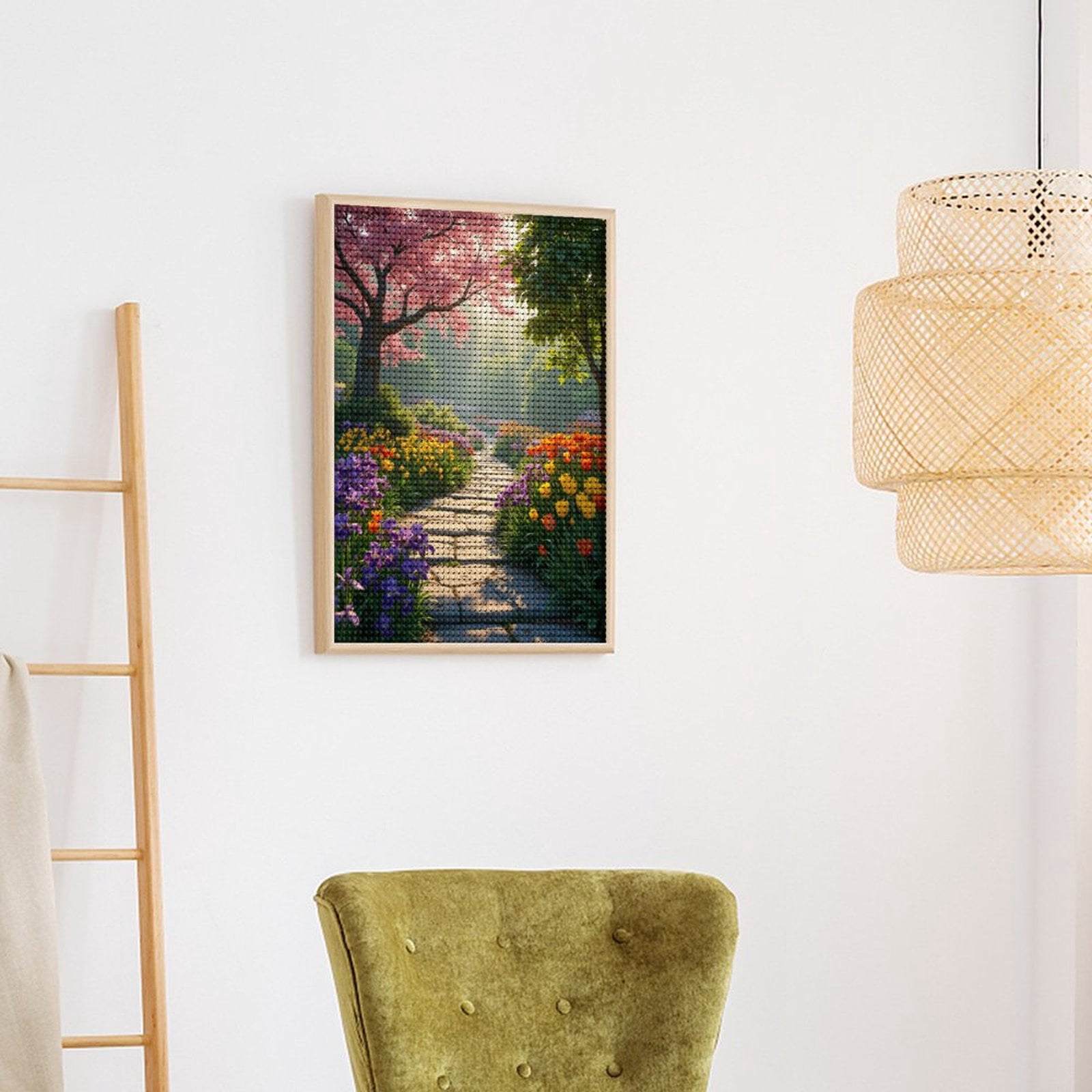Diamond Art Kits for Adults - Colorful Garden Path Spring Bliss 5d Diamond Painting for Adults, Diamond Art for Adults Beginners, Frameless Diamond Painting Kits for Adults for Home Wall Decor
