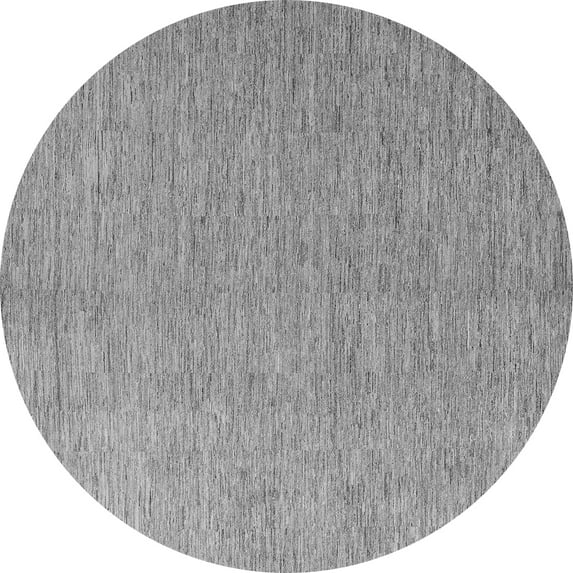Ahgly Company Indoor Round Solid Gray Modern Area Rugs, 7' Round