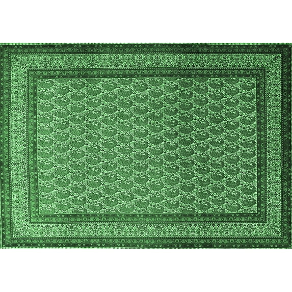 Ahgly Company Indoor Rectangle Persian Emerald Green Traditional Area Rugs, 2' x 5'