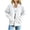 White, variant on HAOTAGS Women’s Casual Corduroy Zip-Up Jacket Soft Loose-Fit Long Sleeve Outerwear with Front Pocket Gray Size M