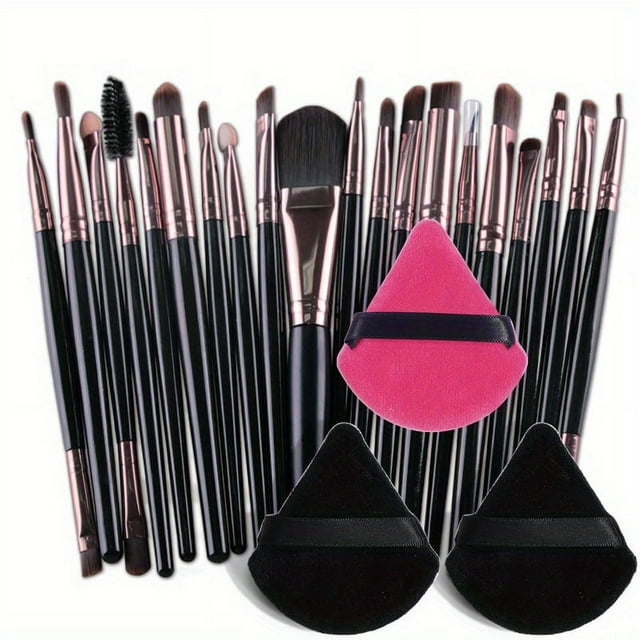 20Pcs/23pcs Makeup Brushes Set Professional Soft Synthetic Hair Powder Foundation Eyeshadow Make Up Brushes Cosmetics Makeup Brush Set, Black Or Purple