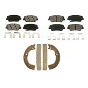 Transit Auto - Front Rear Semi-Metallic Brake Pads And Parking Shoes Kit For Kia Sorento Hyundai Santa Fe KSN-100703