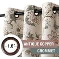 thumbnail image 2 of Turquoize Blackout Curtains 2 Panels Set Floral Print Drapes for Bedroom Thermal Insulated Grommet Window Curtain for Living Room(52"x 84",Sage Brown Floral), 2 of 6