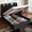 Black, variant on Amolife King Size Platform Bed Frame with Square-stitched Headboard and 4 Drawers, Dark Gray