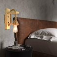 thumbnail image 3 of Aplique de pared LED industrial Aplique decorativo Cuerda de cáñamo de madera Lámparas de pared para Cafe Hotel Restaurante Lámpara E27 Base Edison Bombilla Luz cálida incluida Kuyhfg Bienvenido a Kuyhfg, 3 of 5