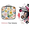 thumbnail image 6 of FORMRS Travel Makeup Bag Large Capacity Train Case Cosmetic Organizer with Adjustable Dividers, Retro Yellow Floral, 6 of 8