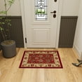 thumbnail image 2 of Ottomanson Floral Indoor Doormat 2'3" x 3' - Non Slip Low Pile Area Rug for Entryway, Red, 2 of 11