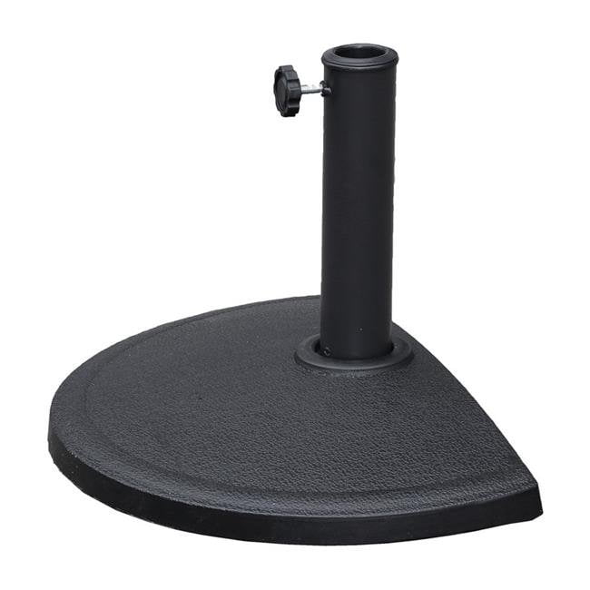 Black Metal Half-Round Patio Umbrella Stand