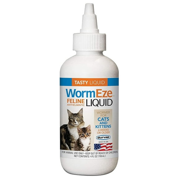 Durvet WormEze Cat/Kitten Liquid Dewormer for Roundworms, 4 fl oz