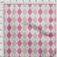 thumbnail image 4 of oneOone Velvet Pink Fabric Argyle Dress Material Fabric Print Fabric By The Yard 58 Inch Wide, 4 of 4