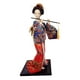thumbnail image 2 of Estatua de geisha japonesa de 12 pulgadas, muñeca geisha asiática, muñecas kimono para mesa y hogar. Azul y rojo, 2 of 9