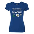 thumbnail image 2 of Wild Bobby, Be Your Own Kind of Beautiful Inspirational, Pop Culture, Women Slim Fit Junior Tee, Royal, Small, 2 of 3