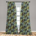 thumbnail image 5 of Ambesonne Abstract Curtains, Flowers Circled Detail, Pair of 28"x95", Multicolor, 5 of 5