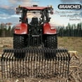 thumbnail image 4 of Ourlova 60 Inch Pine Straw Needle Rake, 3 Point Landscape Rake, Powder Coated Steel Spring Tow Behind Rake, Tractor Rake Attachments for Leaves Straw Grass Attach to Cat 0 Cat 1, 4 of 7