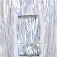thumbnail image 1 of Nvzi Paquete de 2 cortinas de fondo con flecos de papel de aluminio plateado de 3,28 x 3,28 pies, serpentinas de oropel para decoraciones de fiesta de cumpleaños, fiesta de discoteca, plateado, 1 of 4