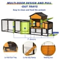 thumbnail image 3 of 120" Large Chicken Coop with Run, Wooden Hen House with Nesting Box, Ramp and Pull-Out Tray, Outdoor Rabbit Hutch Poultry Cage with 7 Doors for Backyard, Farm, 3 of 7