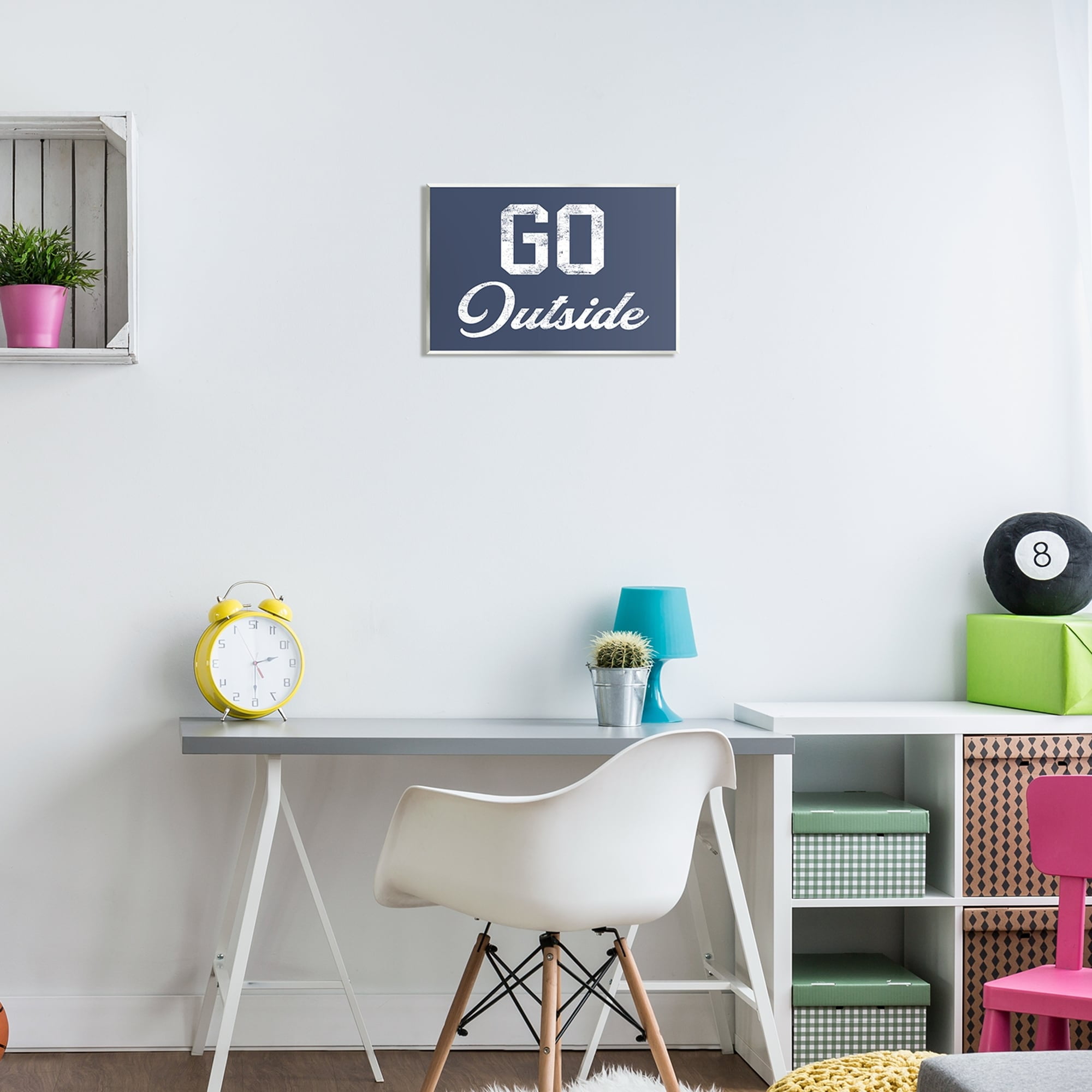 Stupell Industries Go Outside Kids Vintage Text Phrase Design Graphic Art Unframed Art Print Wall Art, Design by Daphne Polselli