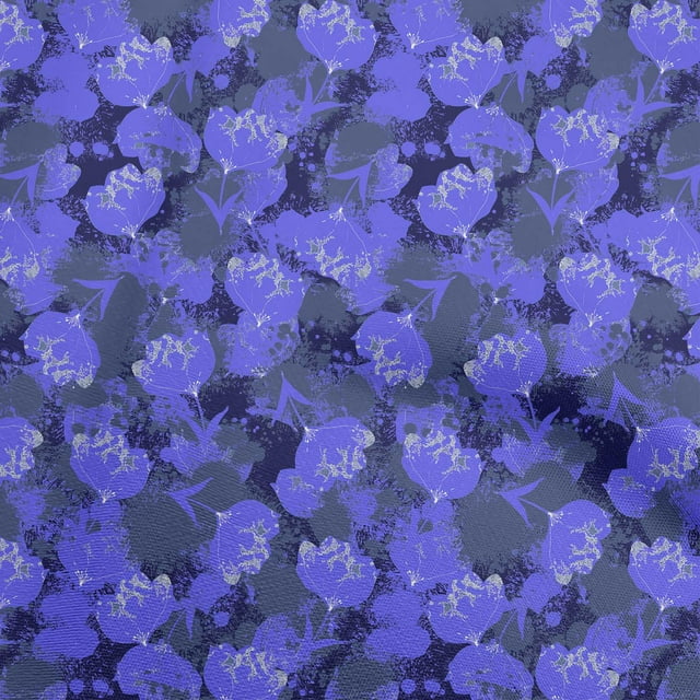 oneOone Georgette Viscose Navy Blue Fabric Florals Sewing Craft Projects Fabric Prints By Yard 42 Inch Wide