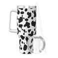 thumbnail image 2 of 40zo Ice Bar Cup With Handle Double Insulation Large Capacity Rust Prevention For Daily Travel And Other Scenes Simple Cow Print Pattern, Vector Art Style_3, 2 of 8
