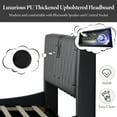 thumbnail image 3 of King Bed Frame With Bluetooth Speakers And RGB LED Lights Luxurious PU Leather Headboard No Box Spring Required Easy Assembly Black, 3 of 9