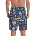 thumbnail image 5 of Cauagu Marine Nautical Print Pajama Bottoms for Men Sleep Pajama Shorts Elastic Waistband Sleep Pajama Short Men's PJ Shorts -X-Large, 5 of 6